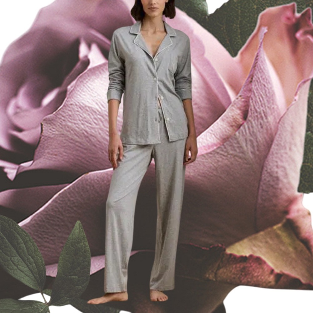Ralph Lauren Silky Gray Pajama Set NWT Size M - Wedding Gift Sleepwear Lounge